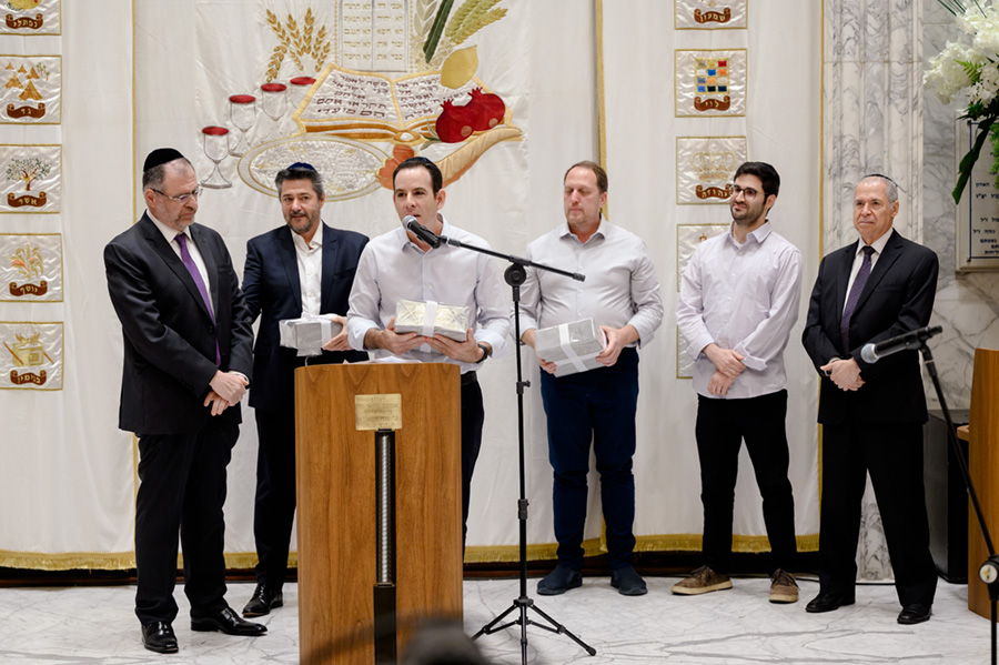 Moisés Khafif (E), Sérgio Fahrer, Marcelo Rosset, Jorge Freund, David Abuhab e Henri Abuhab